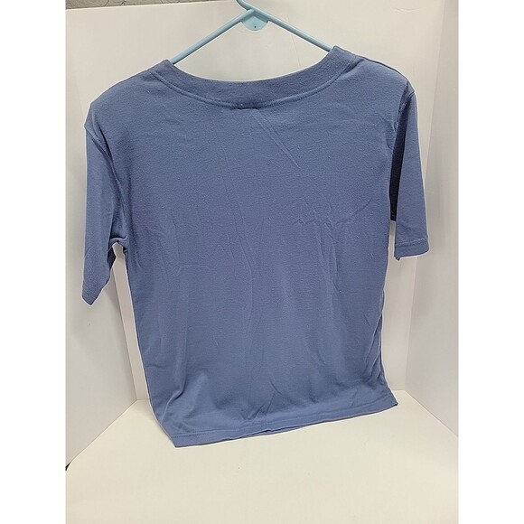 Vtg Separate Issue Women's Blue Embroidered Short Sleeve Shirt Top Size L - Picture 8 of 12